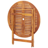Folding Garden Table 90x75 cm Solid Acacia Wood - Low Angle