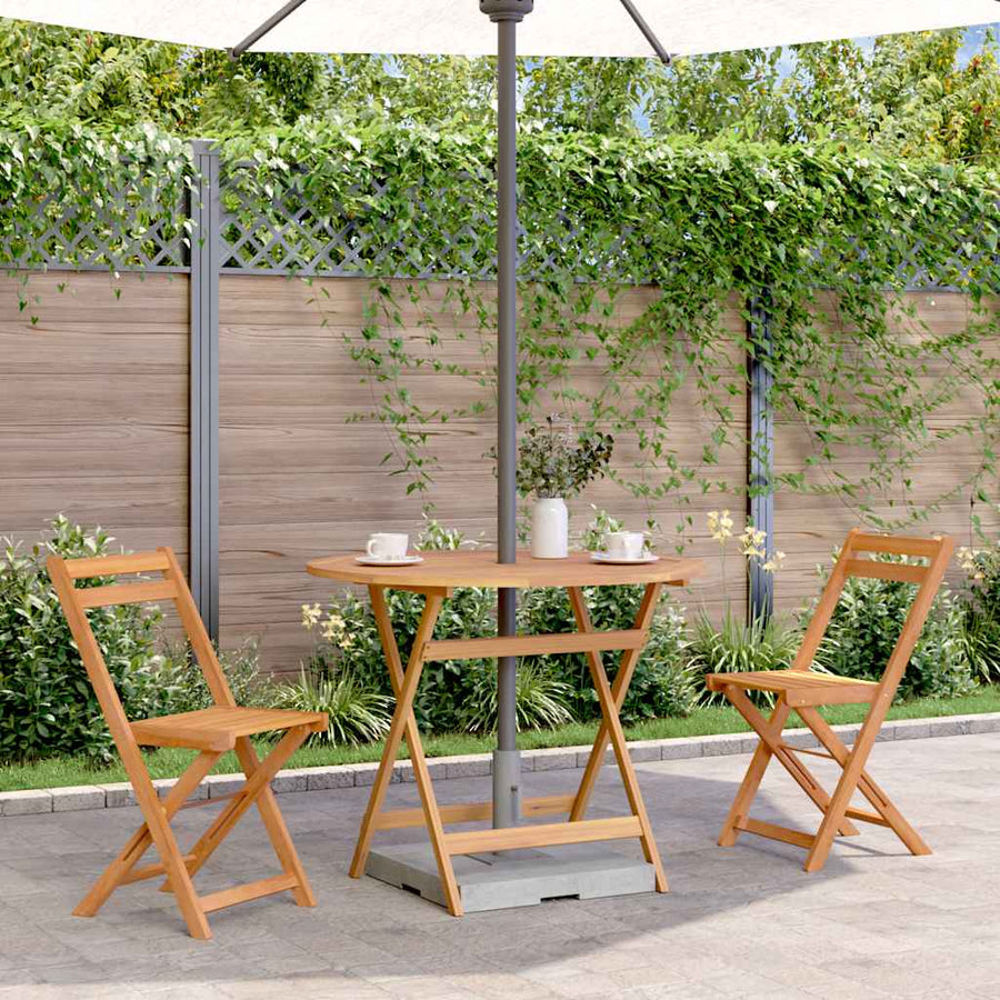 Folding Garden Table 90x75 cm Solid Acacia Wood