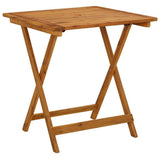 Folding Garden Table 70x70x75 cm Solid Acacia Wood - Front View