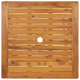 Folding Garden Table 70x70x75 cm Solid Acacia Wood - Rear View