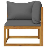 5 Piece Garden Lounge Set with Cushions Solid Acacia Wood - Top-Down View