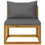 5 Piece Garden Lounge Set with Cushions Solid Acacia Wood - Low Angle