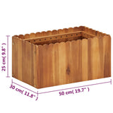 Garden Raised Bed 50x30x25 cm Solid Acacia Wood - Rear View