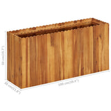 Garden Raised Bed 100x30x50 cm Solid Acacia Wood - Rear View