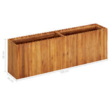 Garden Raised Bed 150x30x50 cm Solid Acacia Wood - Rear View