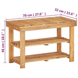 Shoe Rack 70x32x46 cm Solid Acacia Wood