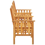 Garden Chairs with Tea Table 159x61x92 cm Solid Acacia Wood - Side View