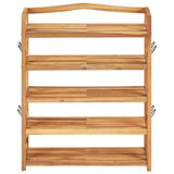 5-Tier Shoe Rack 64x26x80 cm Solid Acacia Wood
