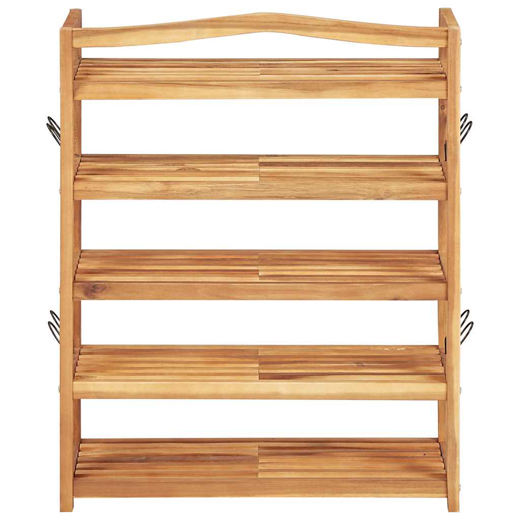 5-Tier Shoe Rack 64x26x80 cm Solid Acacia Wood