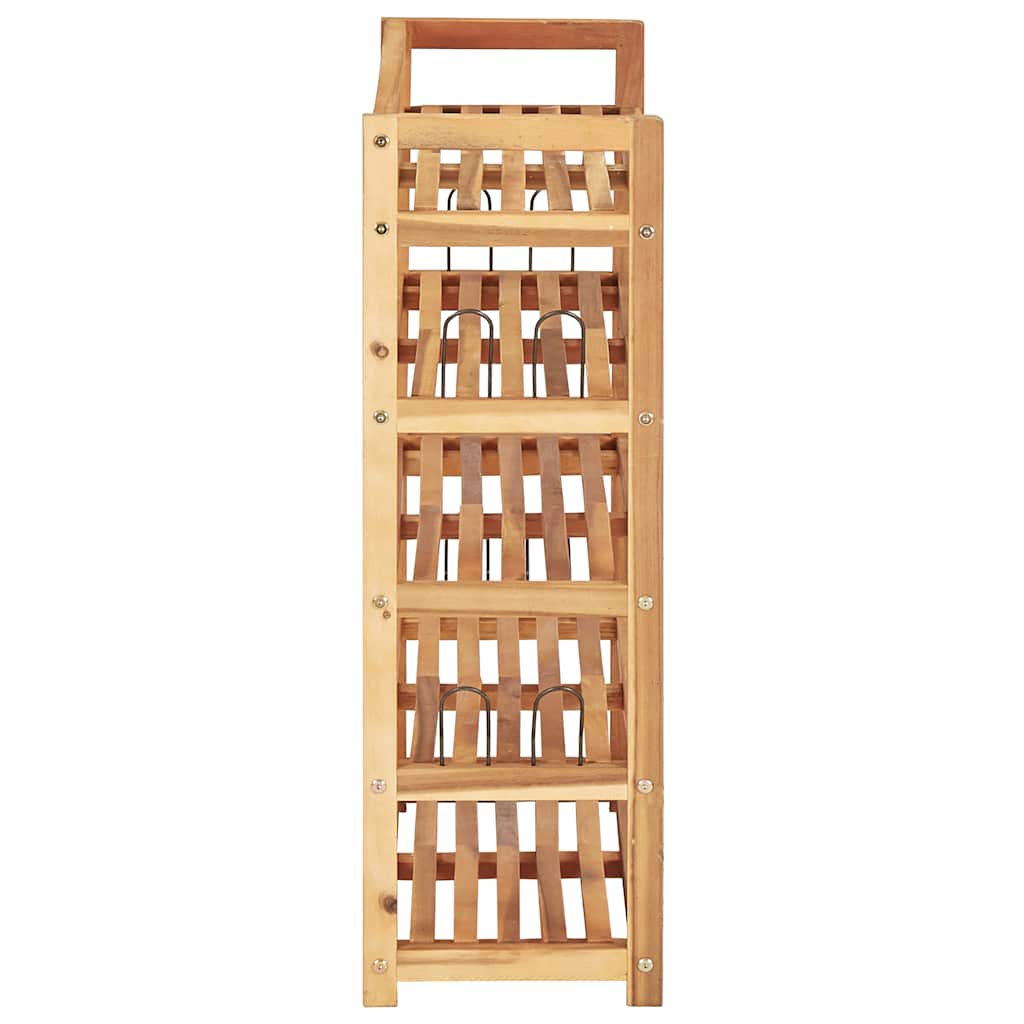 5-Tier Shoe Rack 64x26x80 cm Solid Acacia Wood