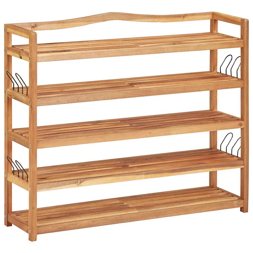 5-Tier Shoe Rack 95x26x80 cm Solid Acacia Wood