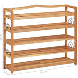 5-Tier Shoe Rack 95x26x80 cm Solid Acacia Wood