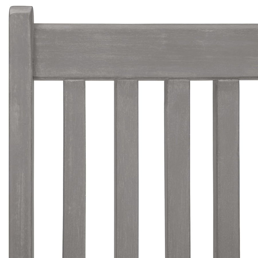 Reclining Folding Chairs 2 pcs Grey Solid Acacia Wood
