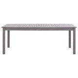 7 Piece Outdoor Dining Set Grey Solid Acacia Wood - Side View