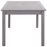7 Piece Outdoor Dining Set Grey Solid Acacia Wood - Top-Down View