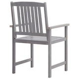 7 Piece Outdoor Dining Set Grey Solid Acacia Wood - Low Angle