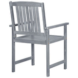 Garden Chairs 2 pcs Grey Solid Acacia Wood - 45-Degree Angle