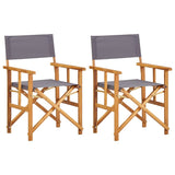 Director's Chairs 2 pcs Solid Acacia Wood - Front View
