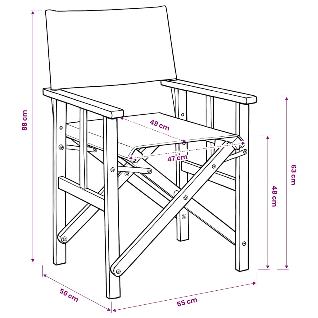 Director's Chairs 2 pcs Solid Acacia Wood
