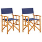 Director's Chairs 2 pcs Solid Acacia Wood Blue