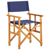Director's Chairs 2 pcs Solid Acacia Wood Blue - Front View