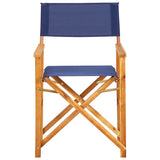 Director's Chairs 2 pcs Solid Acacia Wood Blue - Side View