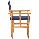 Director's Chairs 2 pcs Solid Acacia Wood Blue - Top-Down View