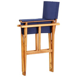 Director's Chairs 2 pcs Solid Acacia Wood Blue - Rear View