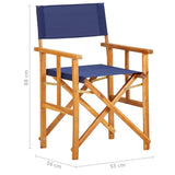 Director's Chairs 2 pcs Solid Acacia Wood Blue - Extra Image