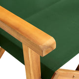 Director's Chair Solid Acacia Wood Green - Close-Up Angle