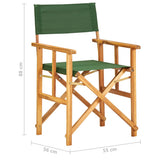 Director's Chair Solid Acacia Wood Green - Low Angle
