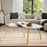 Coffee Tables 2 pcs Grey Solid Pinewood - Side View