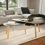 Coffee Tables 2 pcs Grey Solid Pinewood