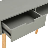 Console Table Grey 80x30x72 cm Solid Pinewood - Close-Up Angle