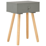 Bedside Tables 2 pcs Grey Solid Pinewood - Front View