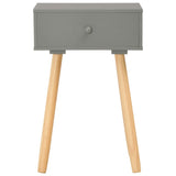 Bedside Tables 2 pcs Grey Solid Pinewood - Side View