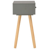 Bedside Tables 2 pcs Grey Solid Pinewood - Rear View