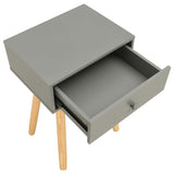 Bedside Tables 2 pcs Grey Solid Pinewood - Close-Up Angle