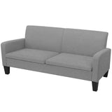 2 Piece Sofa Set Fabric Light Grey - Front View