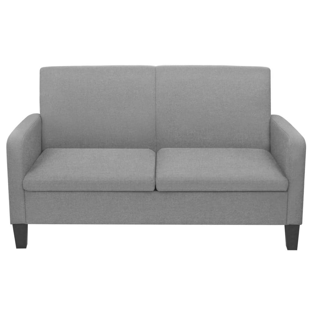 2 Piece Sofa Set Fabric Light Grey