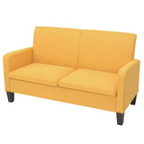 2 Piece Sofa Set Fabric Yellow