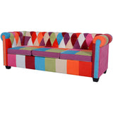 2 Piece Chesterfield Sofa Set Fabric - Front View