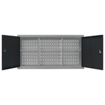 Wall Mounted Tool Cabinet Industrial Style Metal Grey and Black