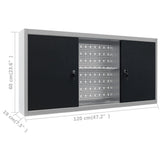 Wall Mounted Tool Cabinet Industrial Style Metal Grey and Black - Extra Image