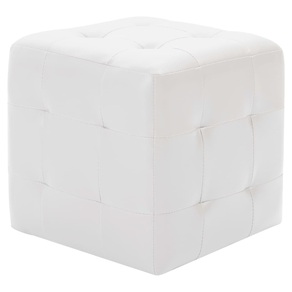 Pouffe 2 pcs White 30x30x30 cm Faux Leather
