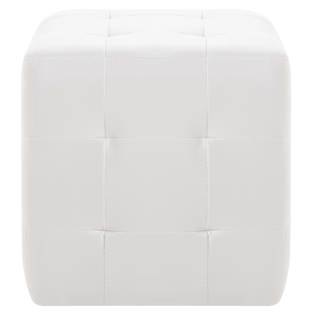 Pouffe 2 pcs White 30x30x30 cm Faux Leather