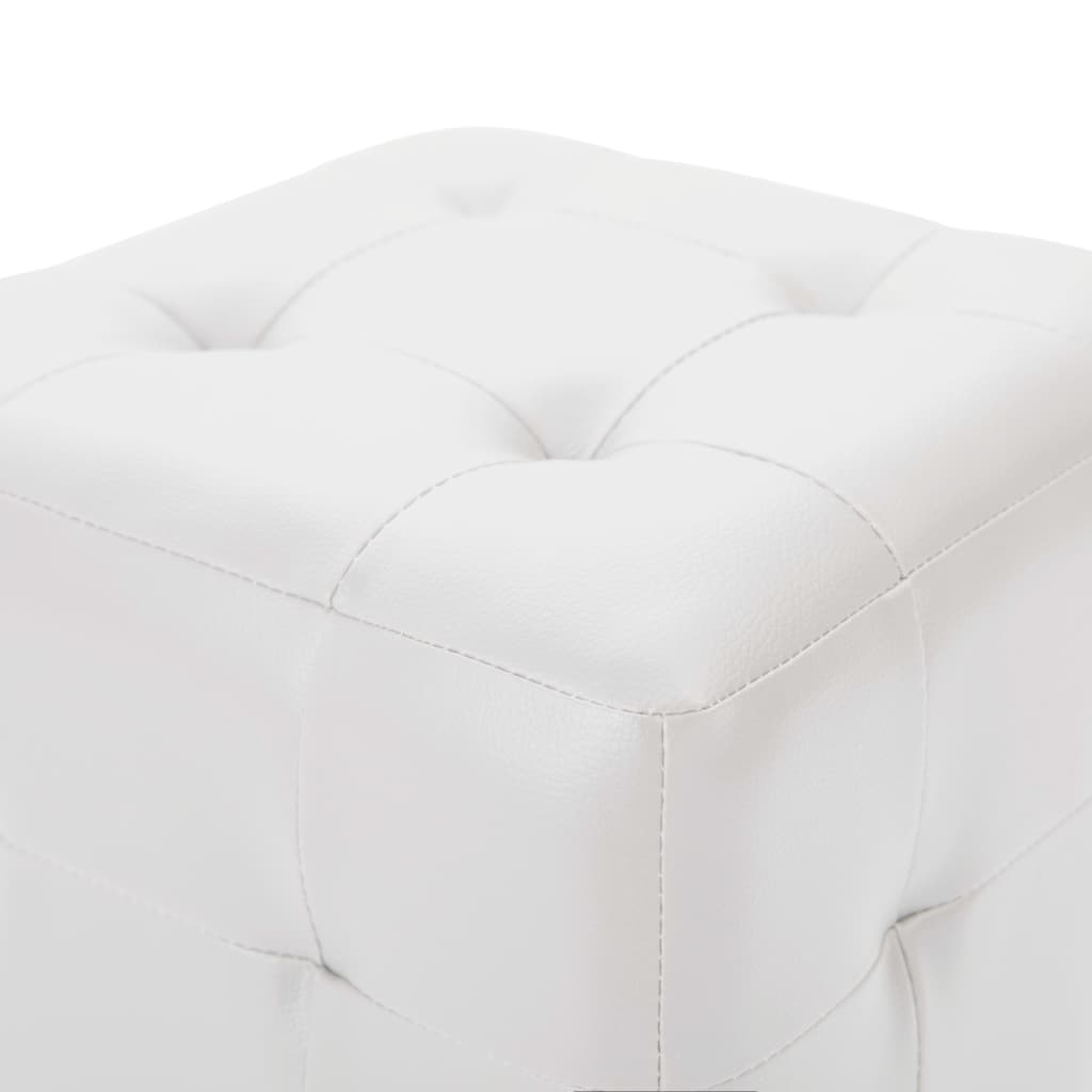 Pouffe 2 pcs White 30x30x30 cm Faux Leather
