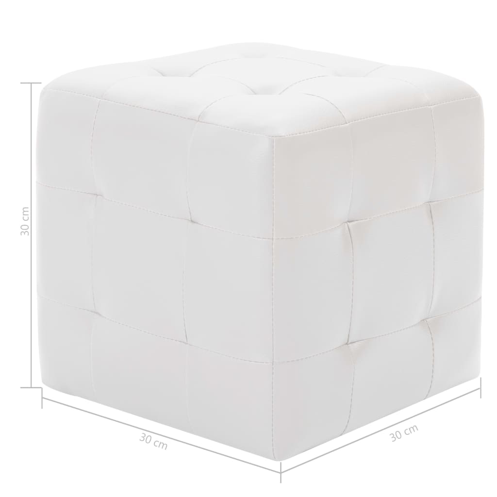Pouffe 2 pcs White 30x30x30 cm Faux Leather