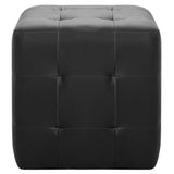 Pouffe 2 pcs Black 30x30x30 cm Faux Leather - Side View