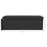 2 Piece Garden Lounge Set with Cushions Poly Rattan Black - Extra Image